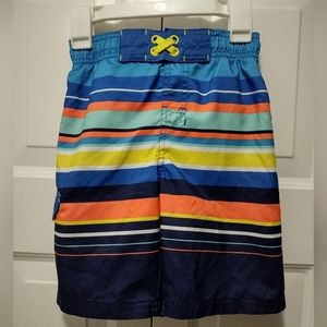 Cat & Jack Boys Striped Swim Trunks Size S 6/7